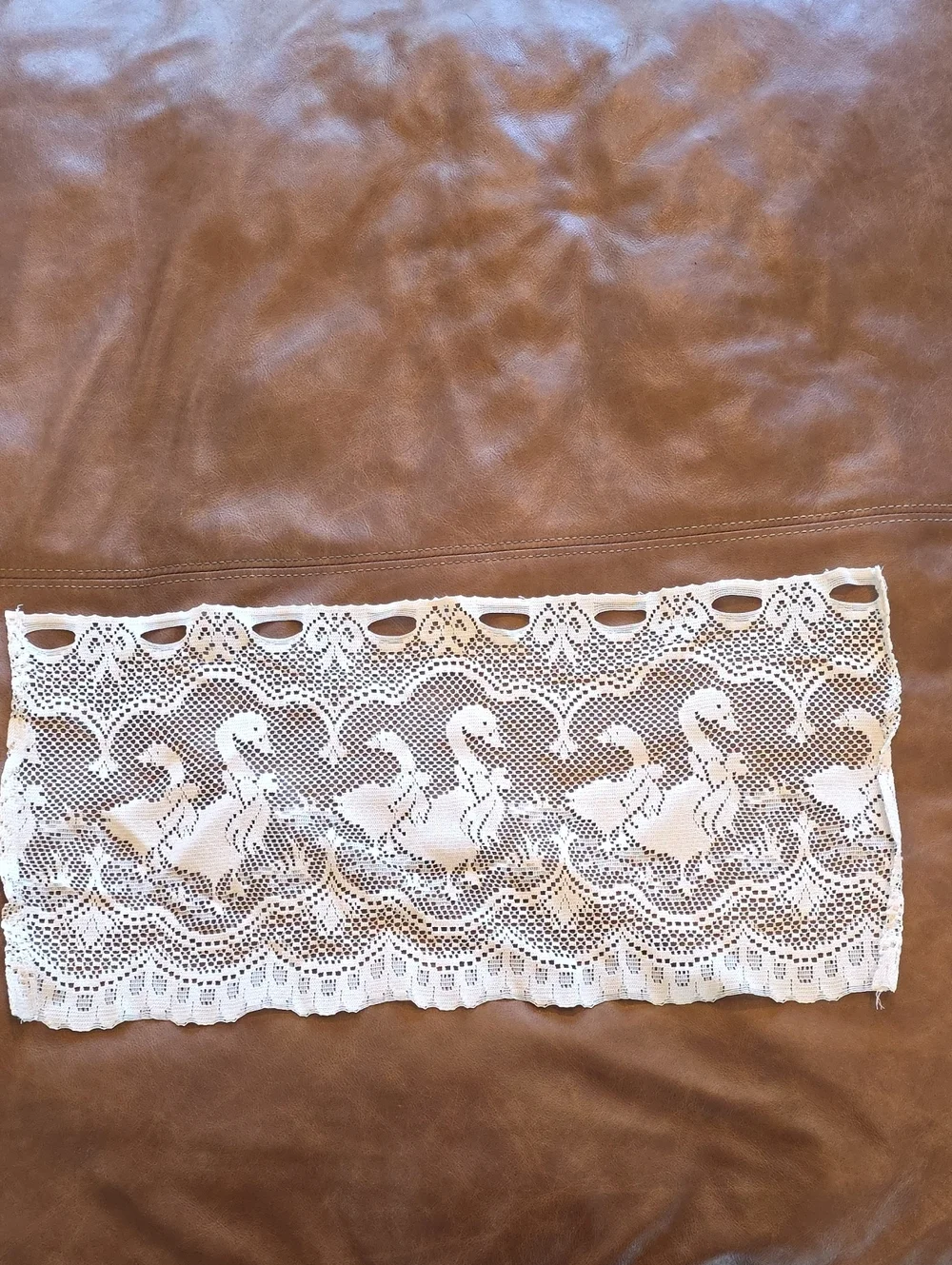 Vintage Cream Lace Geese Curtain Valance Window Treatment 24